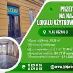 Przetarg ustny – Plac Bożnic 3 (16,79 m2)