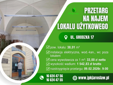 Przetarg ustny – ul. Grodzka 17 (38,01 m2)