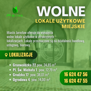 Wolne lokale użytkowe miejskie do wynajęcia