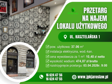 Przetarg ustny – ul. Kasztelańska 1 (37,06 m2)